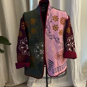 Zara Multicolor Floral Embroidered Blazer